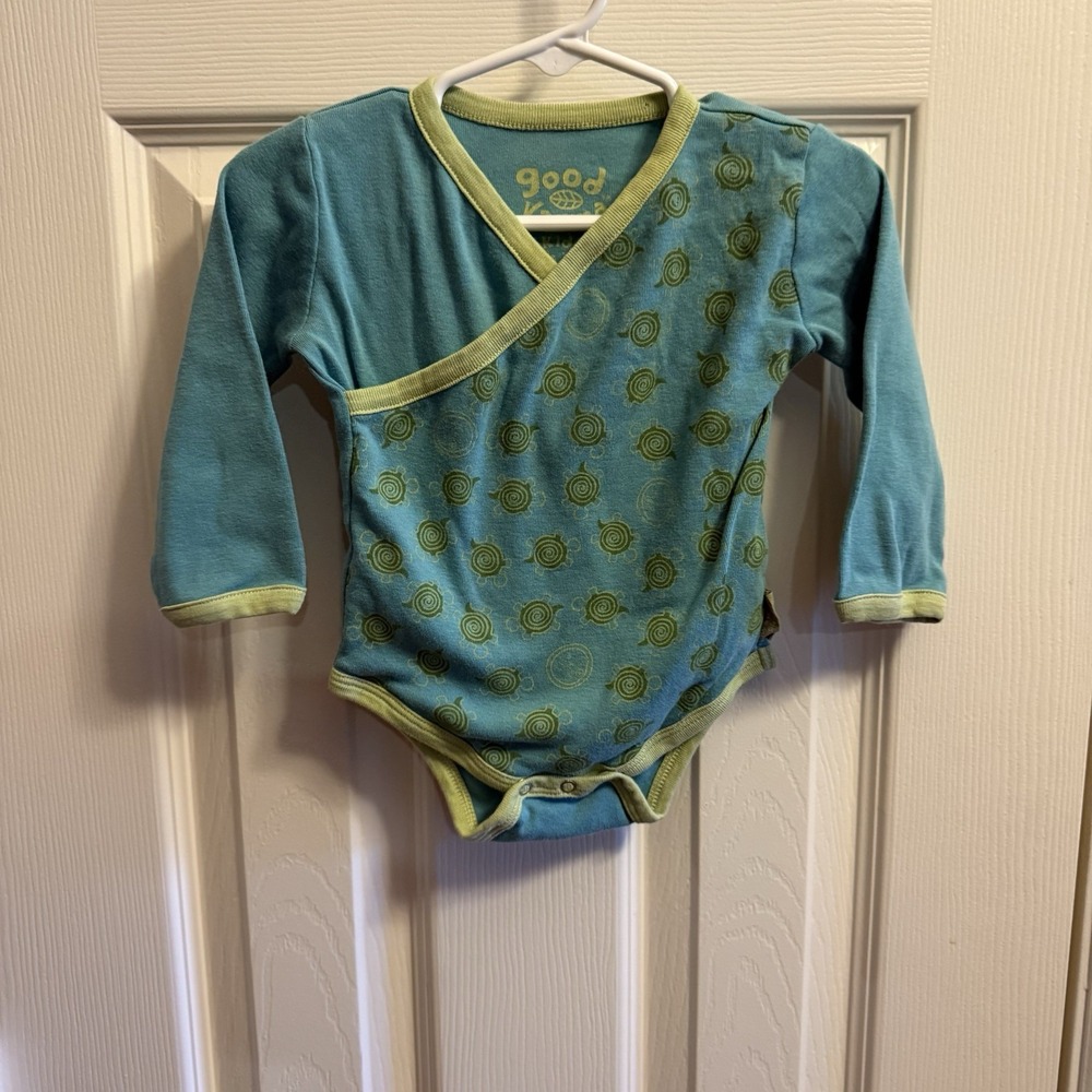 Good Karma Kids Life is Good Boys Bodysuit Sz 6-12 Mo‎ Green Turtles